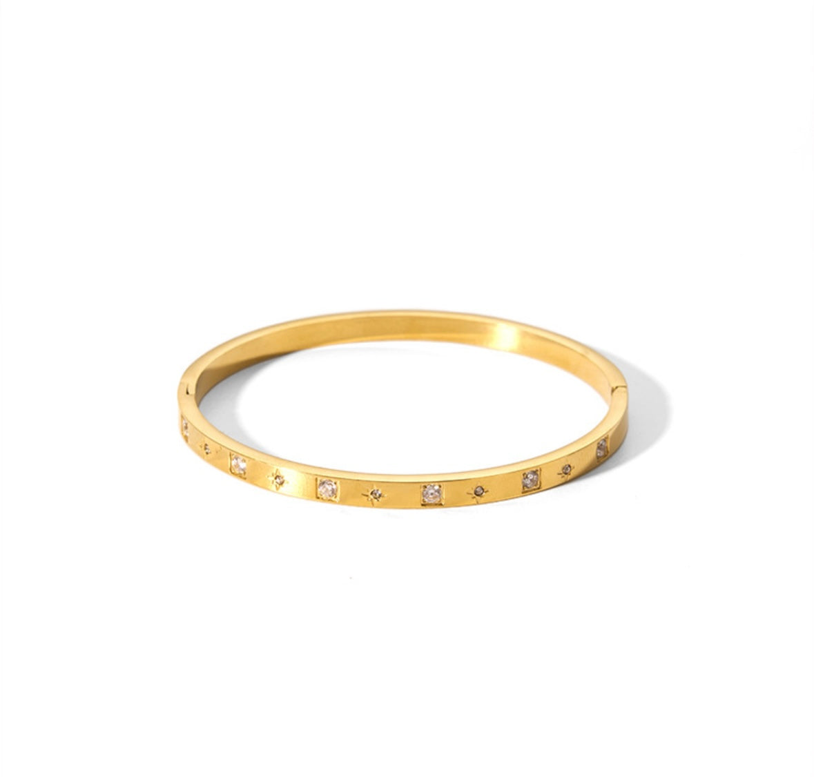 IG Style Individualistic Diamond Inlay Hand Ring Bangles