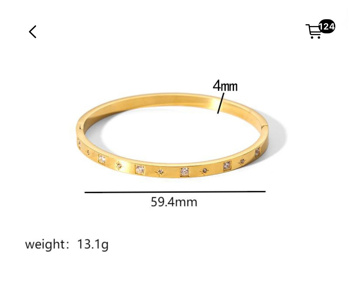 IG Style Individualistic Diamond Inlay Hand Ring Bangles