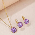 18K Gold Geometric Stainless Steel Jewellery Set - Earrings & Necklace