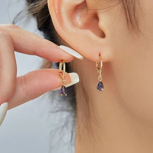 Drop Earrings-Purple