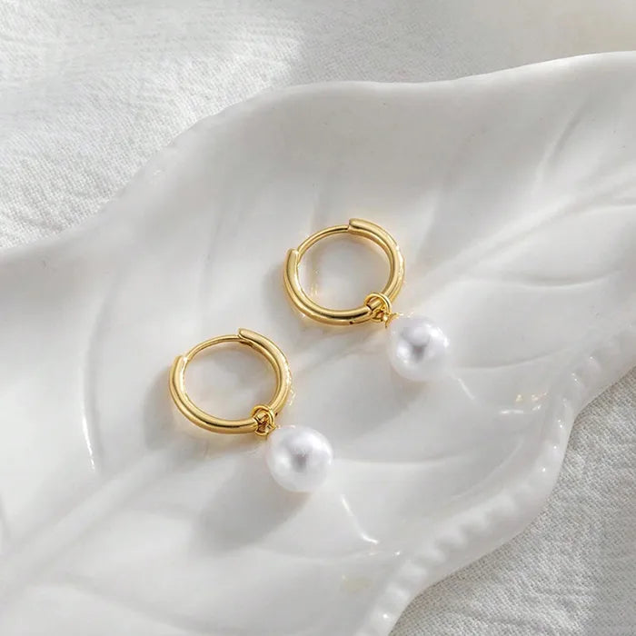 18K Gold Geometric Drop Earrings - Waterproof & Non-Tarnish