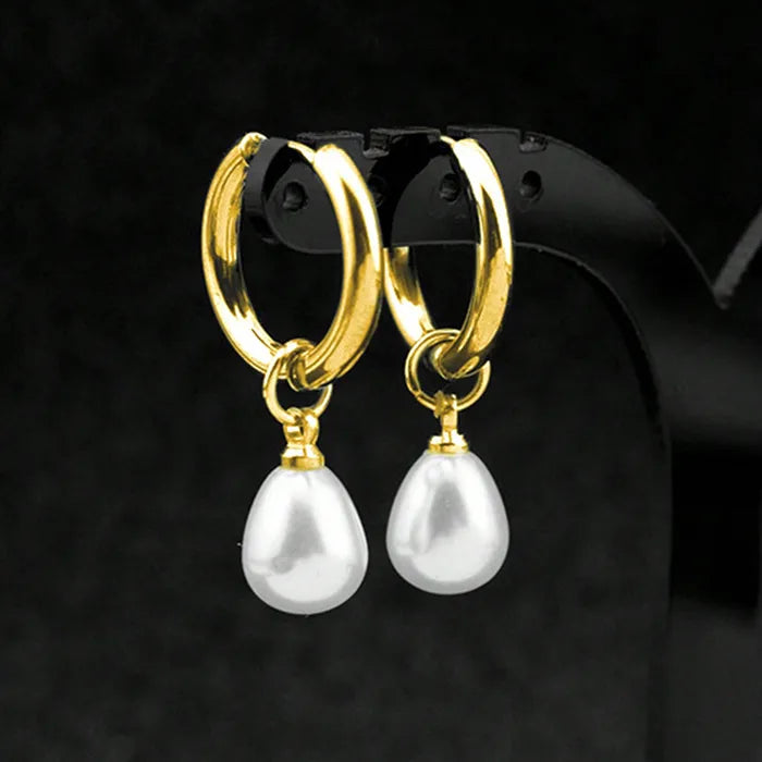 18K Gold Geometric Drop Earrings - Waterproof & Non-Tarnish