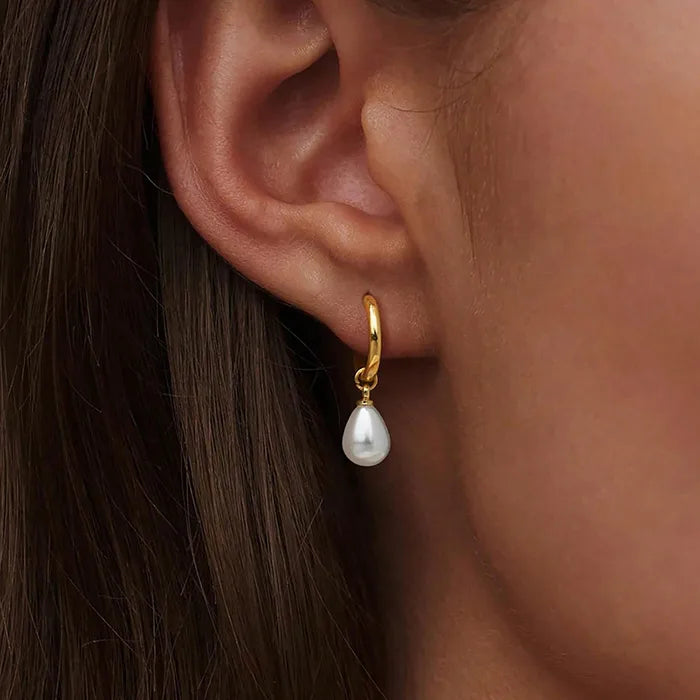 18K Gold Geometric Drop Earrings - Waterproof & Non-Tarnish