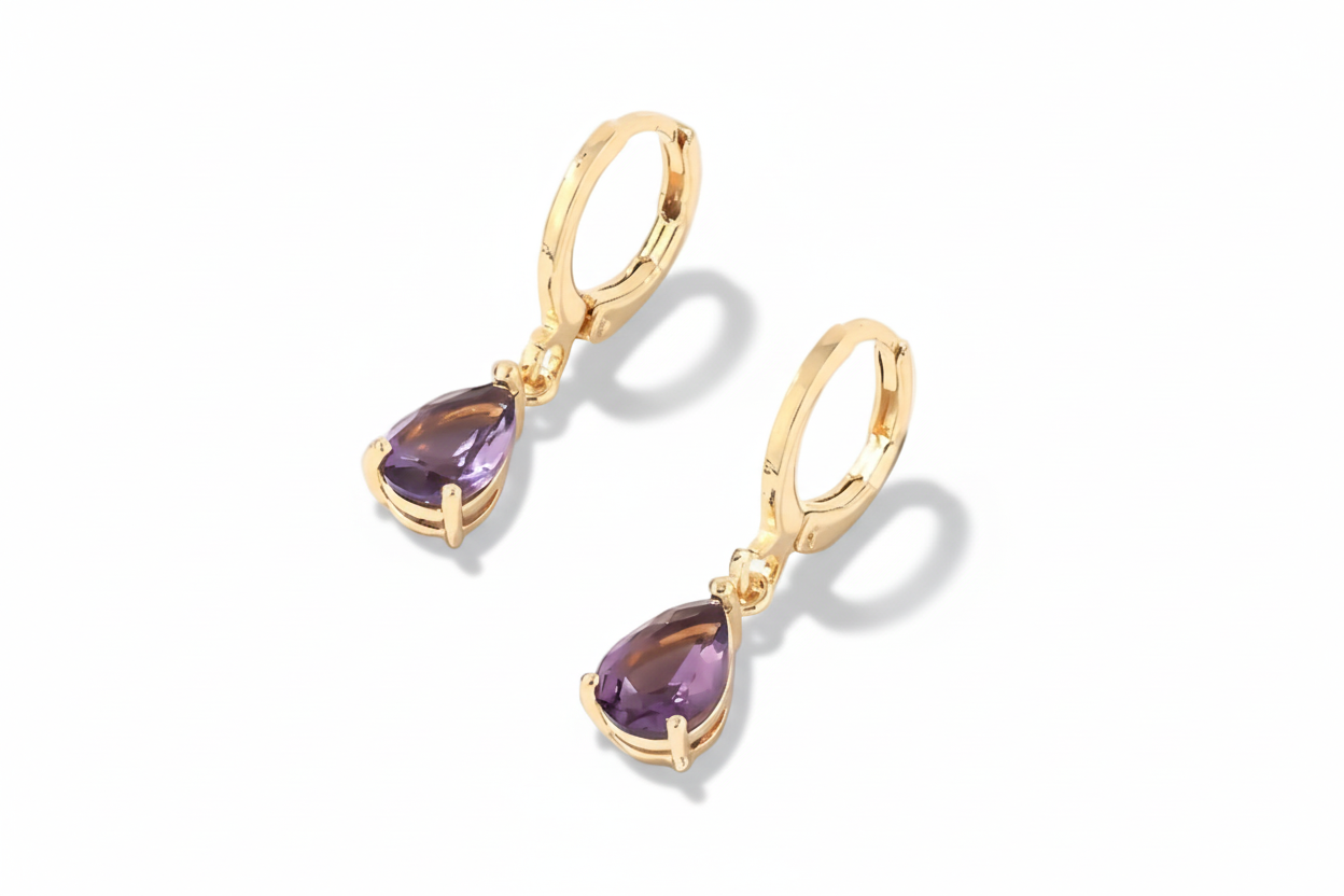 Drop Earrings-Purple