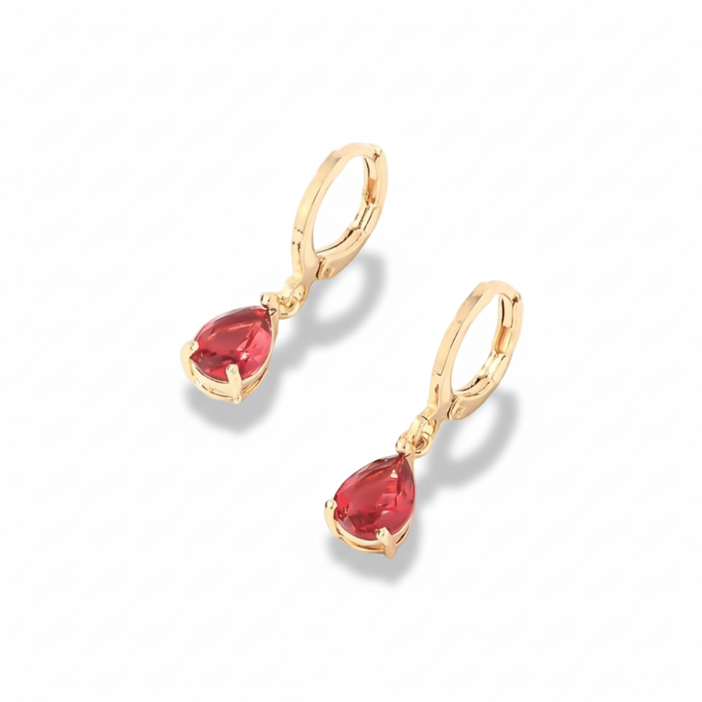 Drop Earrings-Red