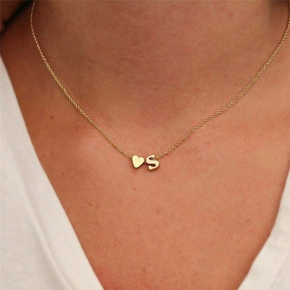 Personalized Initial Necklace – White Gold Plated & Gold Plated