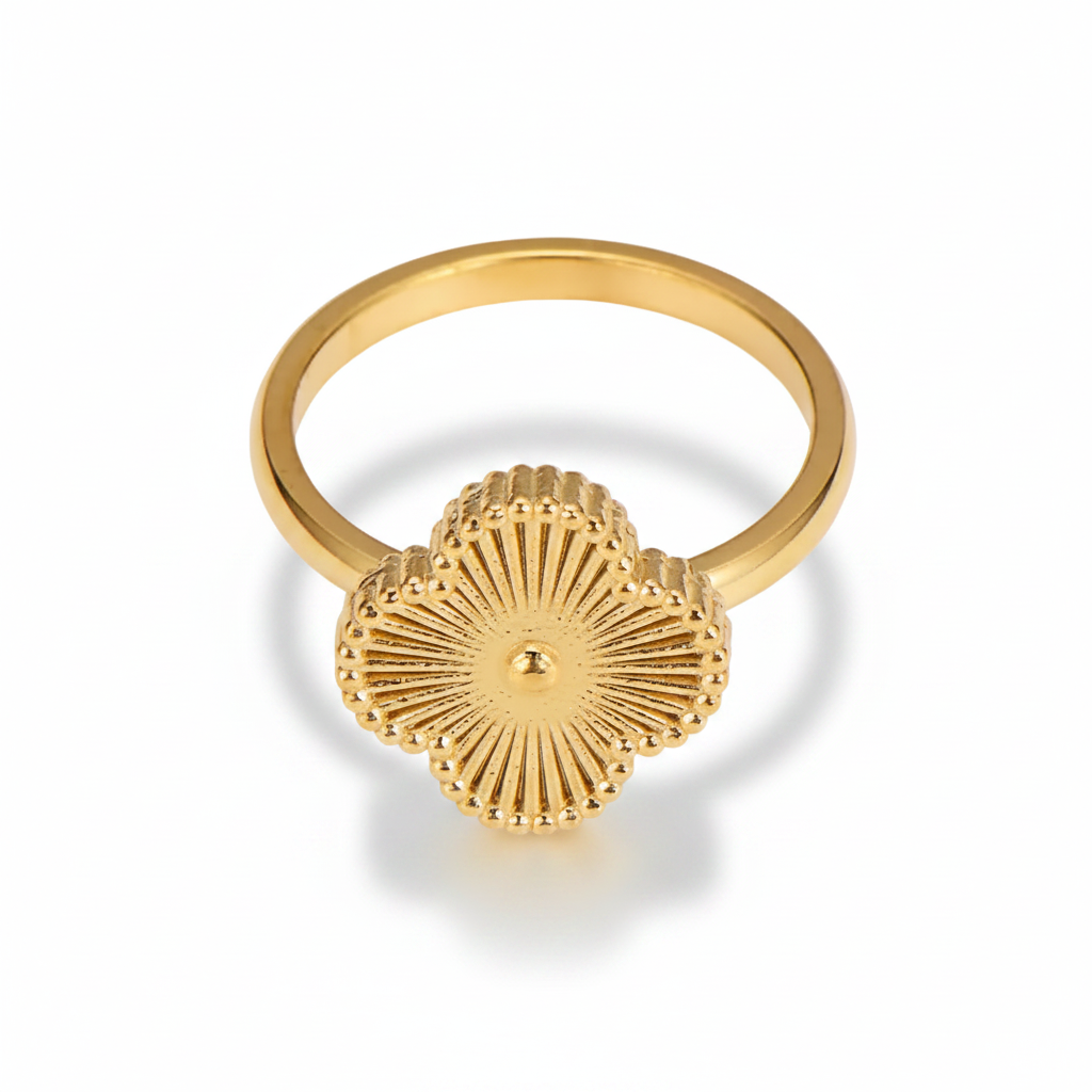 Sunburst Clover Ring