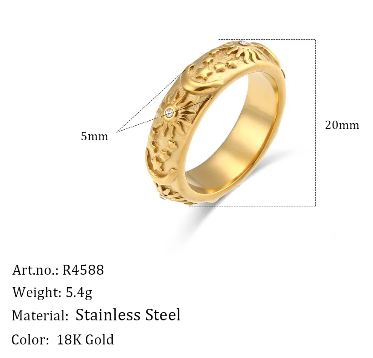 Sun moon ring