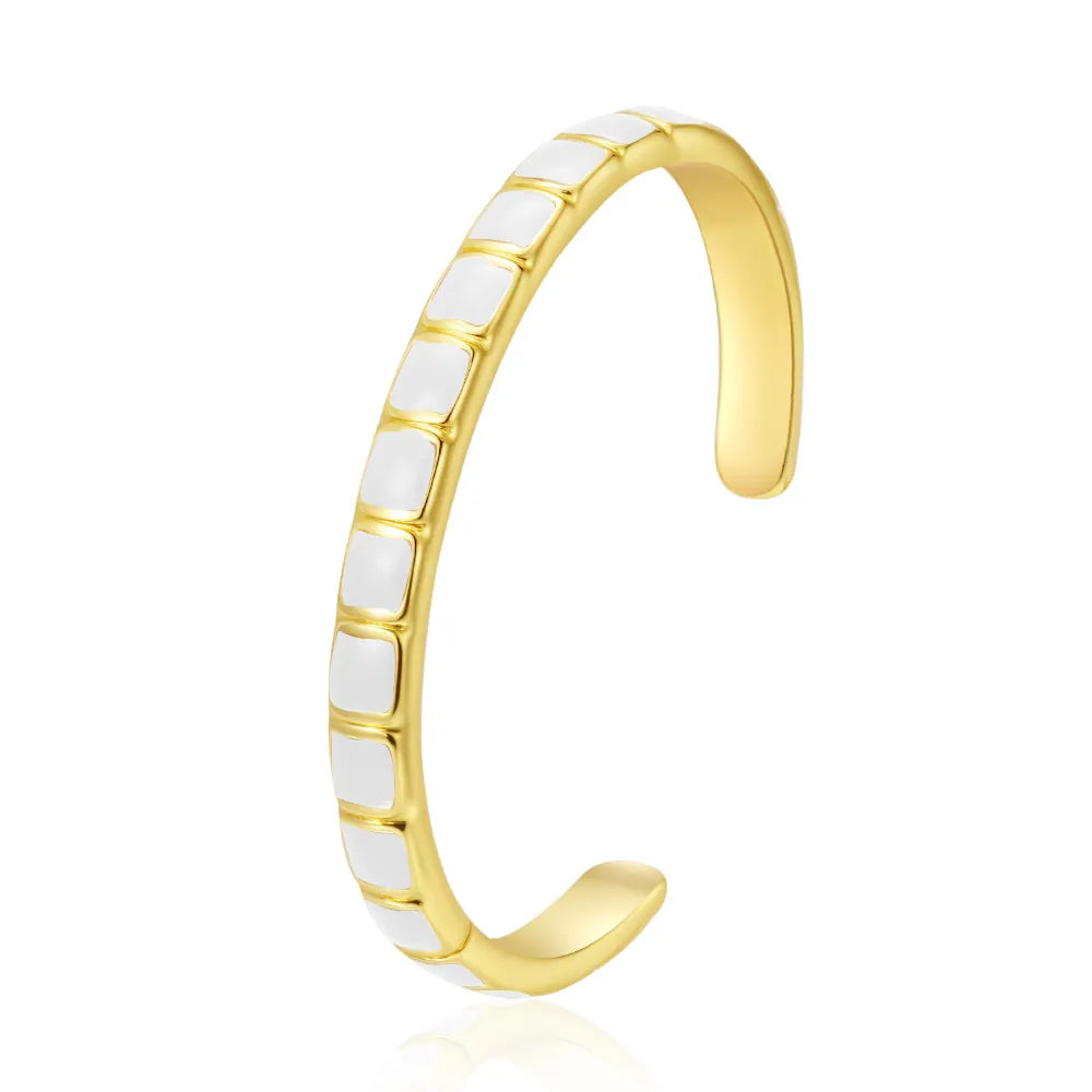 Ivory Enamel Cuff Bangle