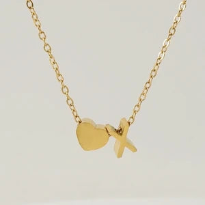 Stylish Letter Pendant Necklace - Gold Plated 18k