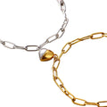 Couple's Matching Gold-Plated Stainless Steel Bracelet Set