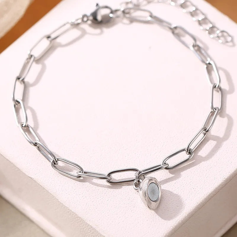 Couple's Matching Gold-Plated Stainless Steel Bracelet Set