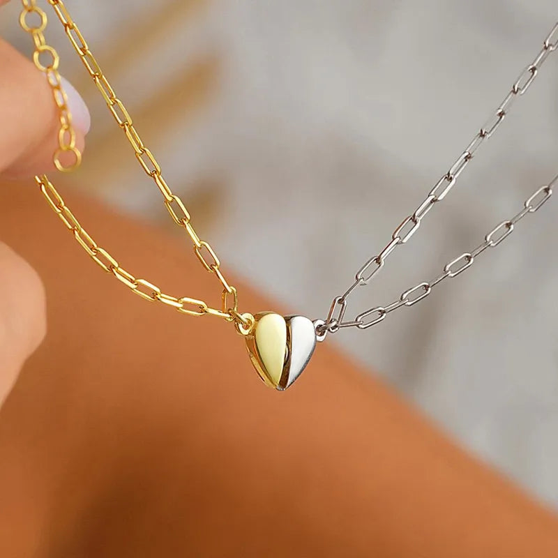 Couple's Matching Gold-Plated Stainless Steel Bracelet Set