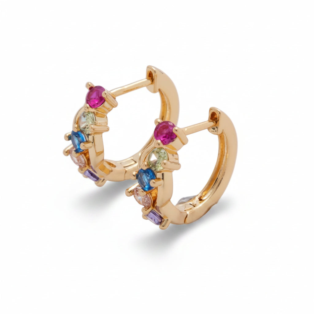 Starlight Gem Huggies-18k gold filled huggies