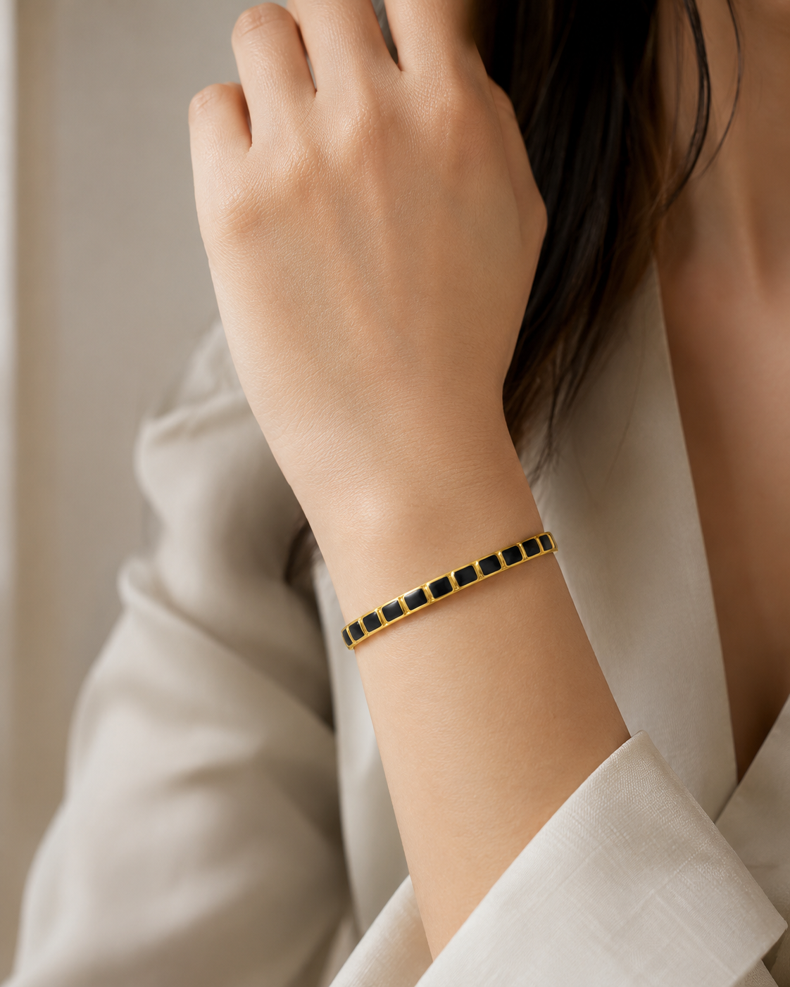 Midnight Enamel Cuff Bangle