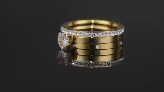 Heart Trio Ring Set