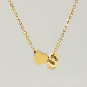 Stylish Letter Pendant Necklace - Gold Plated 18k